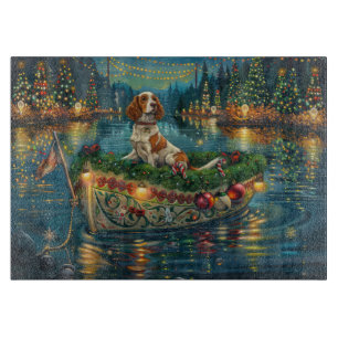 Brittany Spaniel Kerst Feestelijke Reis Snijplank