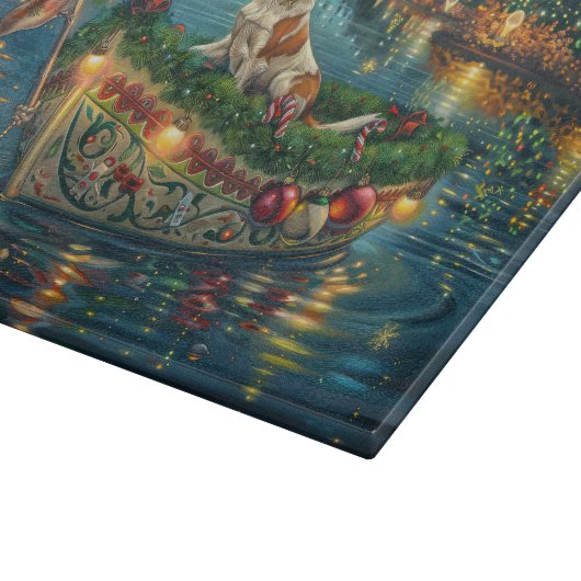 Brittany Spaniel Kerst Feestelijke reis Snijplank (Hoek)