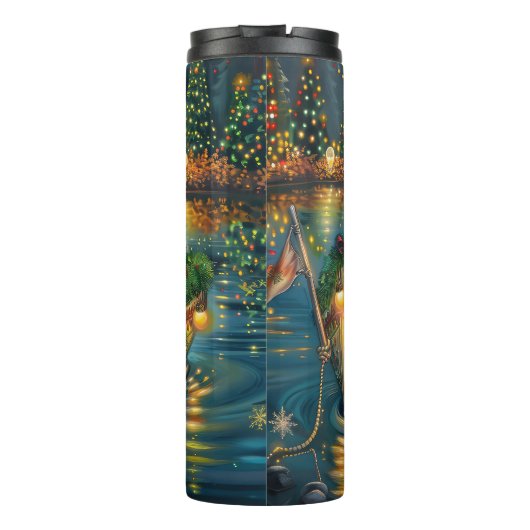 Brittany Spaniel Kerst Feestelijke reis Thermosbeker (Achterkant)