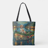 Brittany Spaniel Kerst Feestelijke reis Tote Bag (Achterkant)