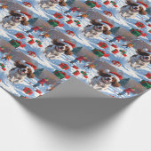 Brittany Spaniel Kerst Sneeuwlandschap Cadeaupapier (Hoek)