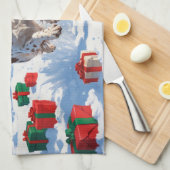 Brittany Spaniel Kerst Sneeuwlandschap Theedoek (Quarter Fold)