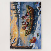 Brittany Spaniel Kerstboot Vakantie Legpuzzel (Verticaal)