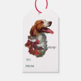 Brittany Spaniel Kerstcadeau Tags Cadeaulabel