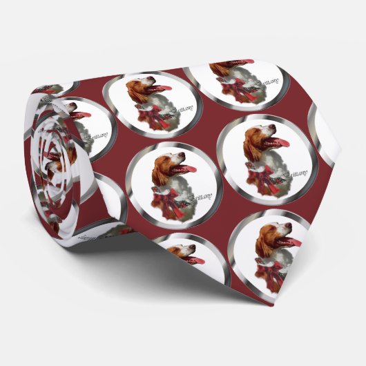 Brittany Spaniel kerstcadeaus Stropdas (Opgerold)