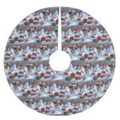 Brittany Spaniel Kerstfeest Sneeuwscène Kerstboom Rok (Voorkant)