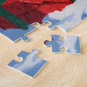 Brittany Spaniel Kerstfeest Sneeuwscène Legpuzzel (Zijkant)