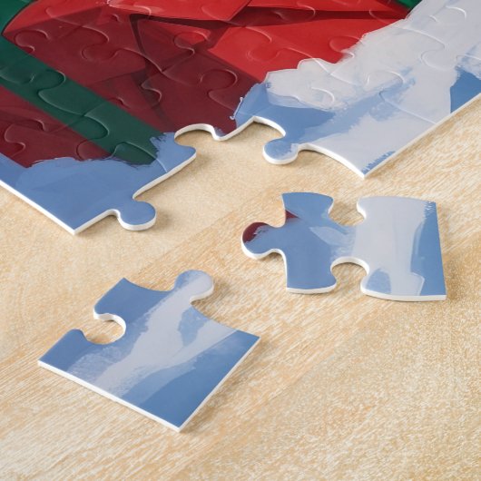 Brittany Spaniel Kerstfeest Sneeuwscène Legpuzzel (Zijkant)