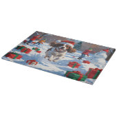 Brittany Spaniel Kerstfeest Sneeuwscène Snijplank (Hoek)