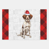 Brittany Spaniel Kersthond Red Buffalo Plaid Inpakpapier Vel (Voorkant)