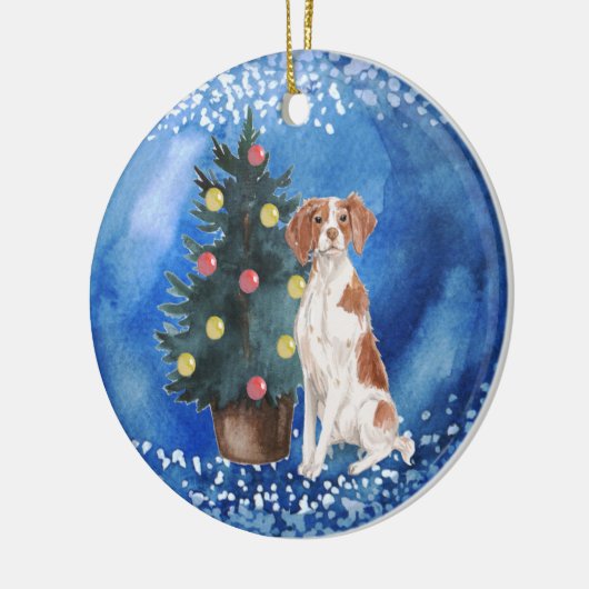 Brittany Spaniel Kerstkeramische sieraad Keramisch Ornament (Links)