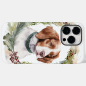 Brittany Spaniel Kerstkrans Festieve Pup Case-Mate iPhone Case (Achterkant (horizontaal))
