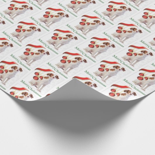 Brittany Spaniel Kerstmis Cadeaupapier (Hoek)