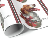 Brittany Spaniel Kerstmis Cadeaupapier (Rol Hoek)