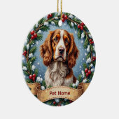 Brittany Spaniel Kerstmis Keramisch Ornament (Rechts)