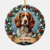 Brittany Spaniel Kerstmis Keramisch Ornament (Voorkant)