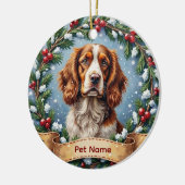 Brittany Spaniel Kerstmis Keramisch Ornament (Links)