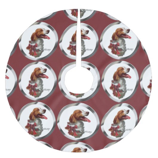 Brittany Spaniel Kerstmis Kerstboom Rok (Voorkant)
