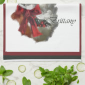 Brittany Spaniel Kerstmis Theedoek (Gevouwen)