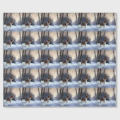 Brittany Spaniel Laat het Sneeuwen Kerstmis Cadeaupapier (Vlak)