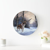 Brittany Spaniel Laat het sneeuwen Kerstmis Grote Klok (Huis)
