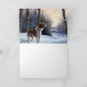 Brittany Spaniel Laat het sneeuwen Kerstmis Kaart (Binnen)