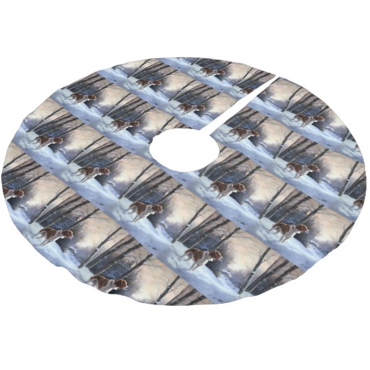 Brittany Spaniel Laat het sneeuwen Kerstmis Kerstboom Rok (Gekanteld)