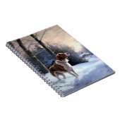 Brittany Spaniel Laat het sneeuwen Kerstmis Notitieboek (Rechterzijde)