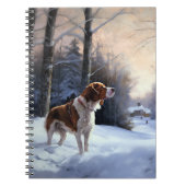 Brittany Spaniel Laat het sneeuwen Kerstmis Notitieboek (Voorkant)