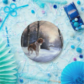 Brittany Spaniel Laat het sneeuwen Kerstmis Papieren Bordje (Feest)