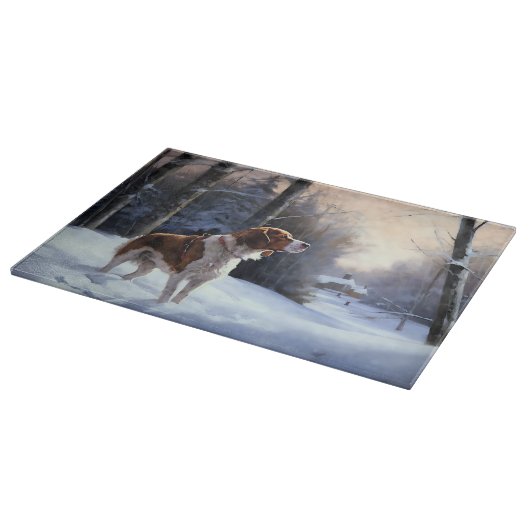 Brittany Spaniel Laat het sneeuwen Kerstmis Snijplank (Hoek)