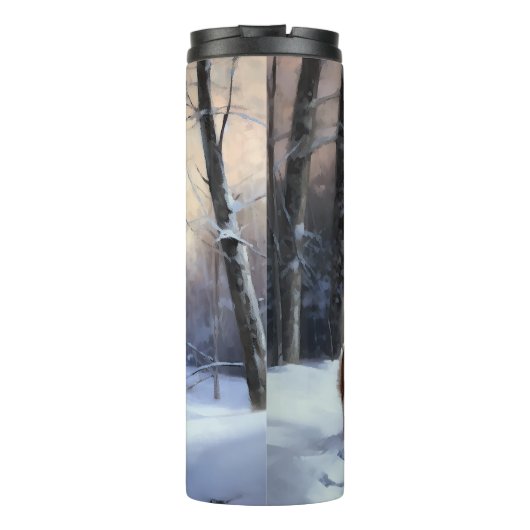 Brittany Spaniel Laat het sneeuwen Kerstmis Thermosbeker (Achterkant)