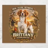 Brittany Spaniel Likeurfles Etiket (Enkel label)