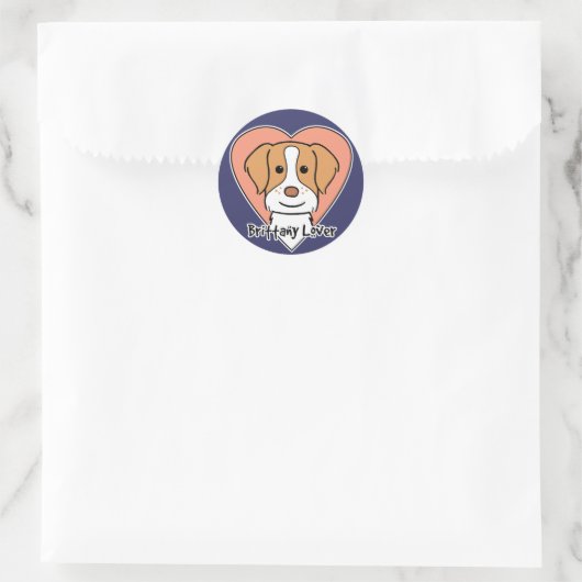 Brittany Spaniel Lover Ronde Sticker (Tas)