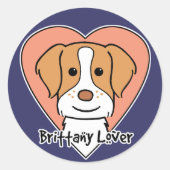 Brittany Spaniel Lover Ronde Sticker (Voorkant)