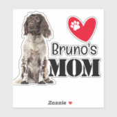 Brittany Spaniel Ma Personalized Sticker (Vel)