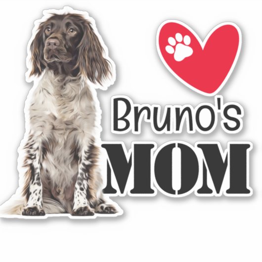 Brittany Spaniel Ma Personalized Sticker (Voorkant)