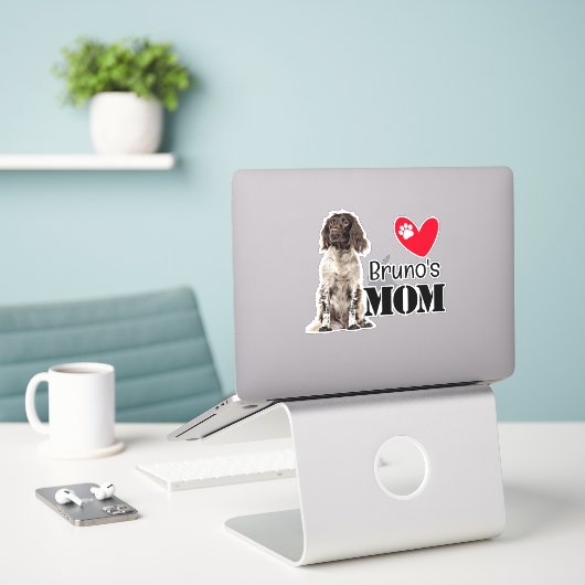 Brittany Spaniel Ma Personalized Sticker (Laptop op bureau)