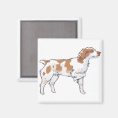 Brittany Spaniel Magneet (Voorkant / Achterkant)