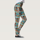 Brittany Spaniel Met Hart Rozen Valentijnsdag Leggings (Rechts)