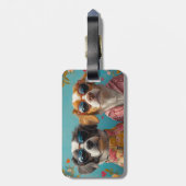 Brittany Spaniel met Hartrozen Valentijnsdag  Bagagelabel (Achterkant verticaal)