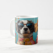 Brittany Spaniel met Hartrozen Valentijnsdag Koffiemok (Voorkant links)