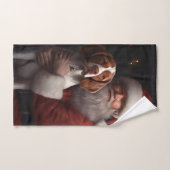 Brittany Spaniel met Kerstman Kerstmis Bad Handdoek (Handdoek)
