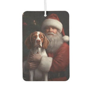 Brittany Spaniel met Kerstman Kerstmis Luchtverfrisser