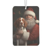 Brittany Spaniel met Kerstman Kerstmis Luchtverfrisser (Achterkant)