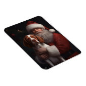 Brittany Spaniel met Kerstman Kerstmis Magneet (Rechterzijde)