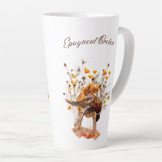 Brittany Spaniel, Mok van fazante koffie (Rechterhoek)