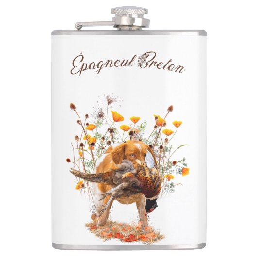 Brittany Spaniel, Mok van fazante koffie Heupfles (Voorkant)