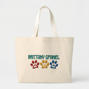 BRITTANY SPANIEL MOM Paw Print 1 Grote Tote Bag