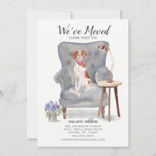 Brittany Spaniel Moving Announcement Aankondiging (Voorkant)